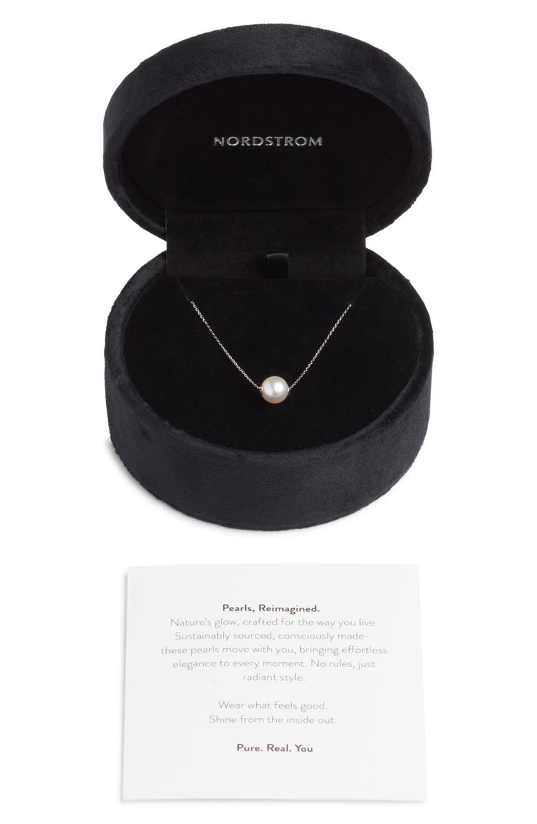 Nordstrom Akoya Pearl Necklace, Alternate, color, White- 14K White Gold