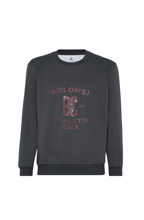 Brunello Cucinelli Solomei Athletic-club Print Sweatshirt In Gray