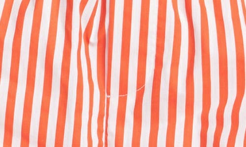 English Factory Stripe Long Sleeve Cotton Romper In Red