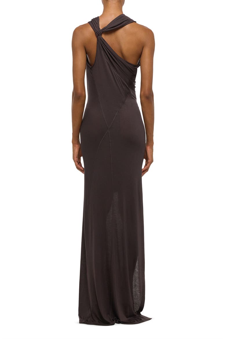 Wind Ruched Jersey Maxi Dress, Alternate, color, DARK ROAST