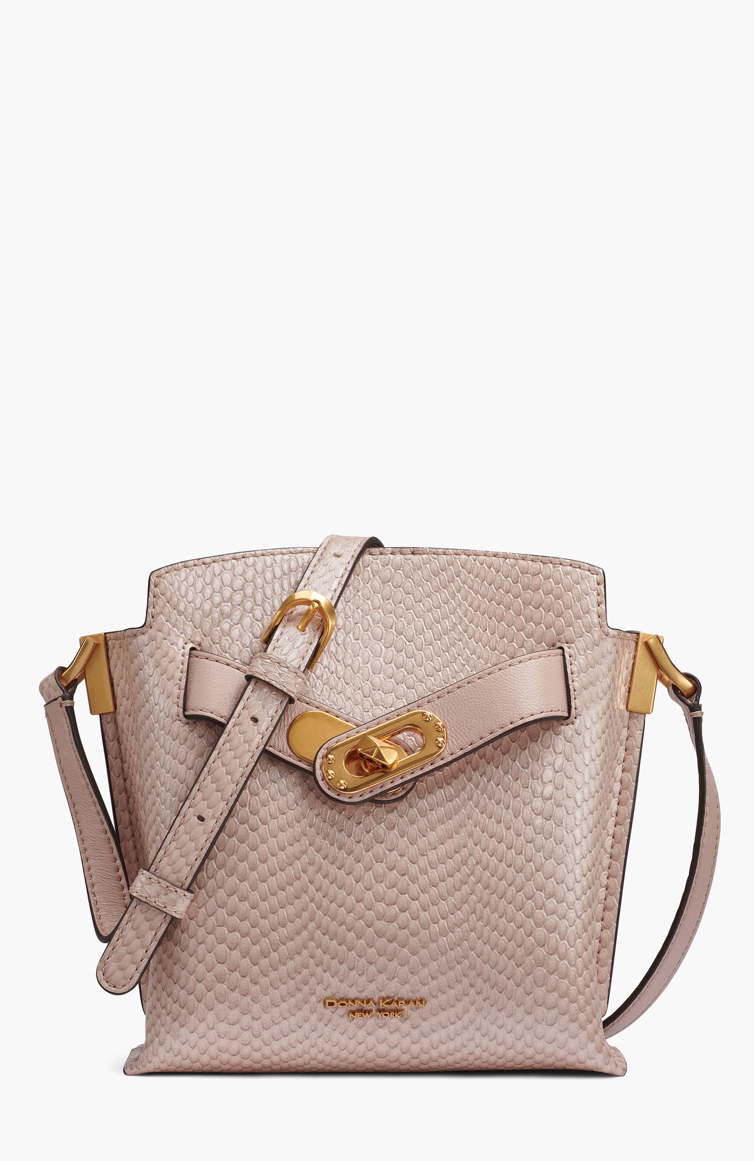 Donna Karan New York Bridgehampton Snake Small Crossbody, Main, color, Snow Petal
