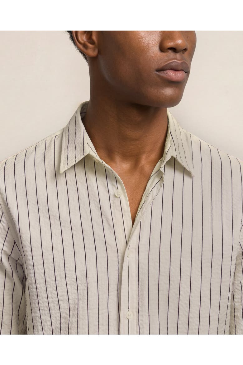 Justin Seersucker Cotton Stripe Shirt, Alternate, color, Latte/Night Iris