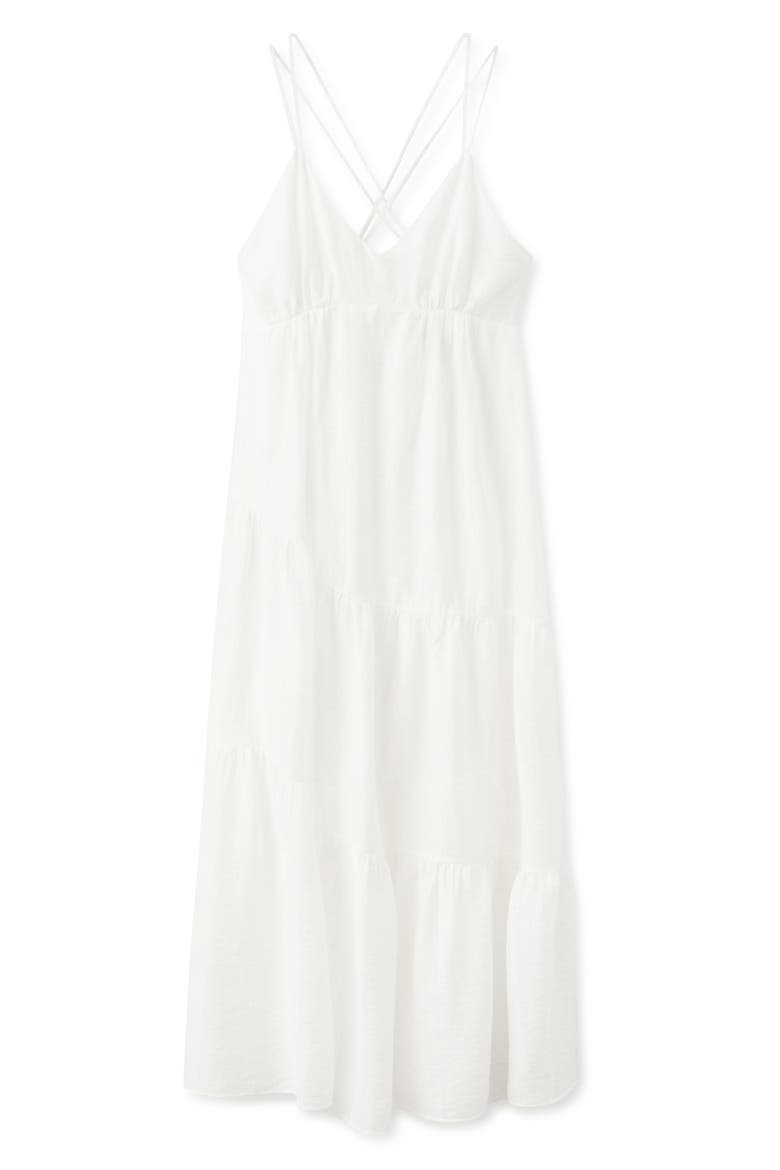 Ruffled A-Line Dress, Alternate, color, WHITE
