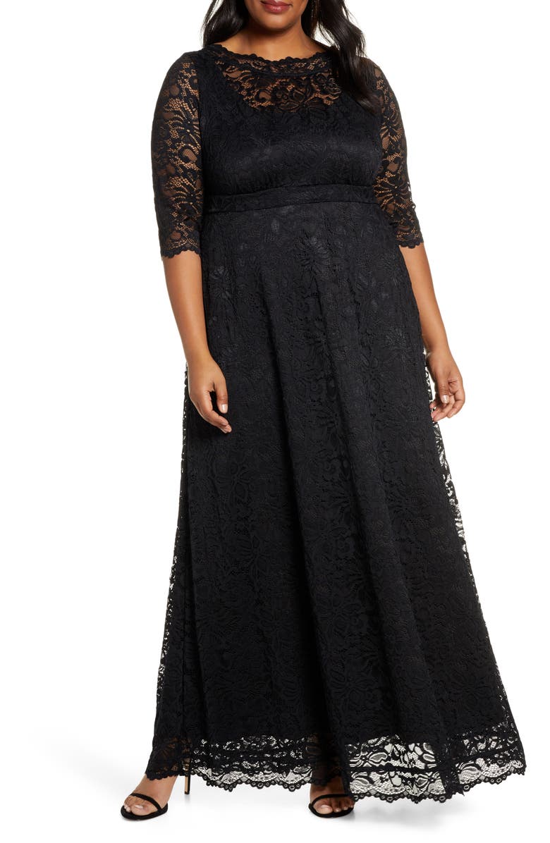 Kiyonna Leona Lace Evening Gown, Main, color, 