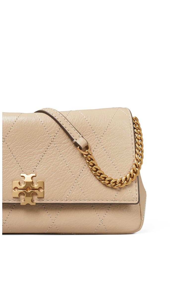 Charlie Quilted Leather Wallet on a Chain, Alternate, color, SOFT CEMENT