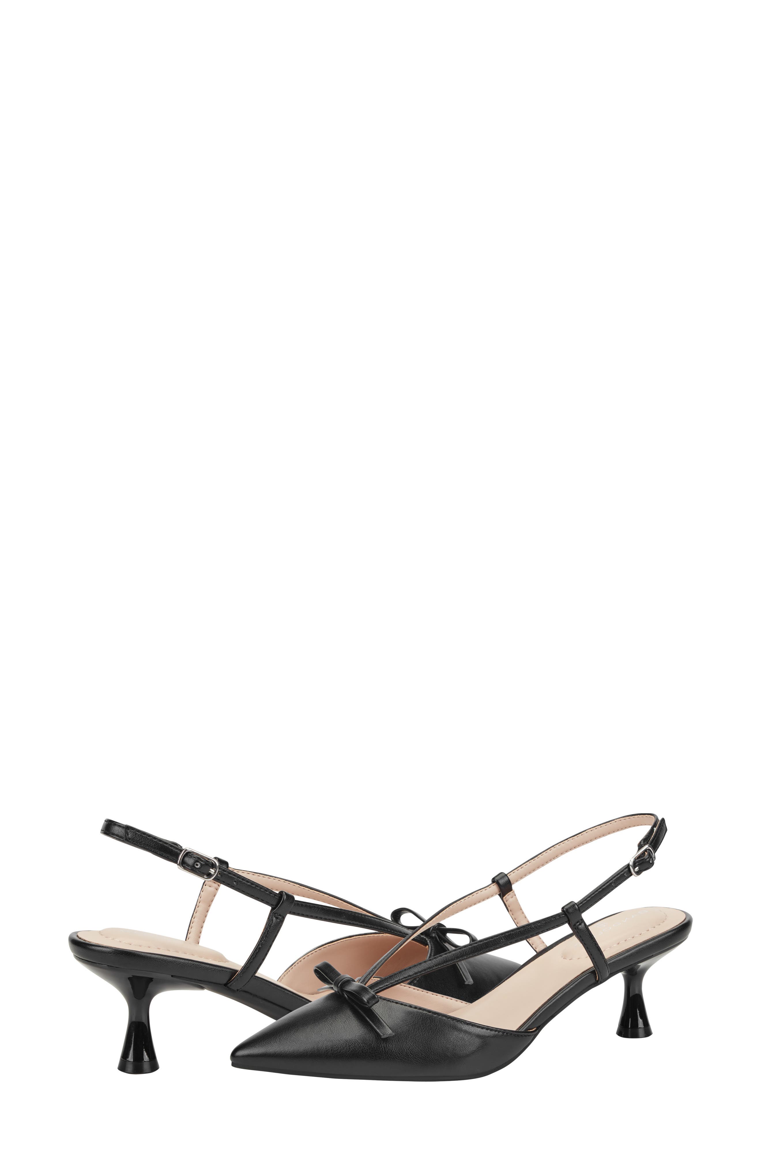 Bandolino Macruz Bow Slingback Pump, Alternate, color, Black