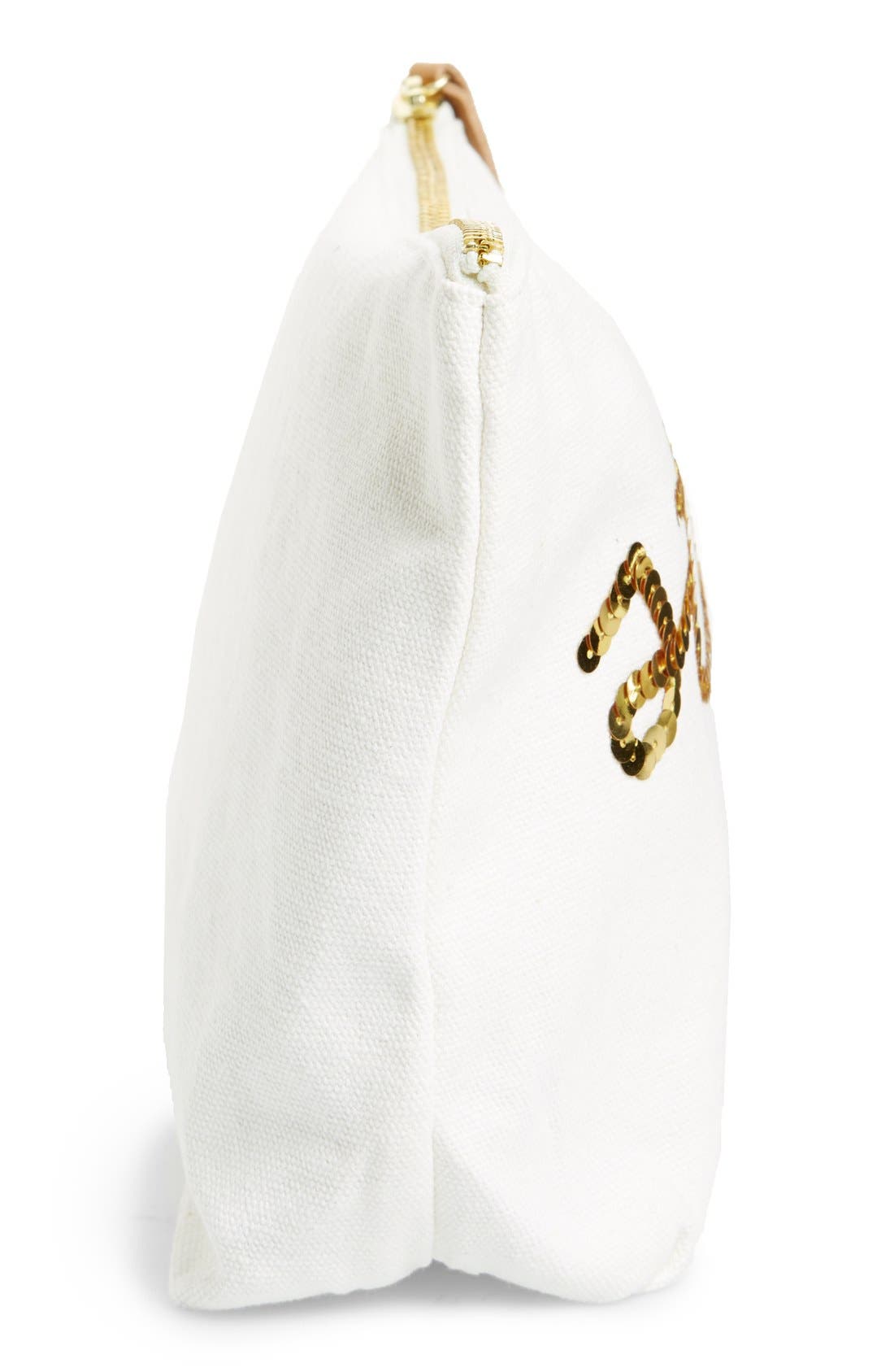 'Stash' Canvas Zip Pouch, Alternate, color, NATURAL/ GOLD