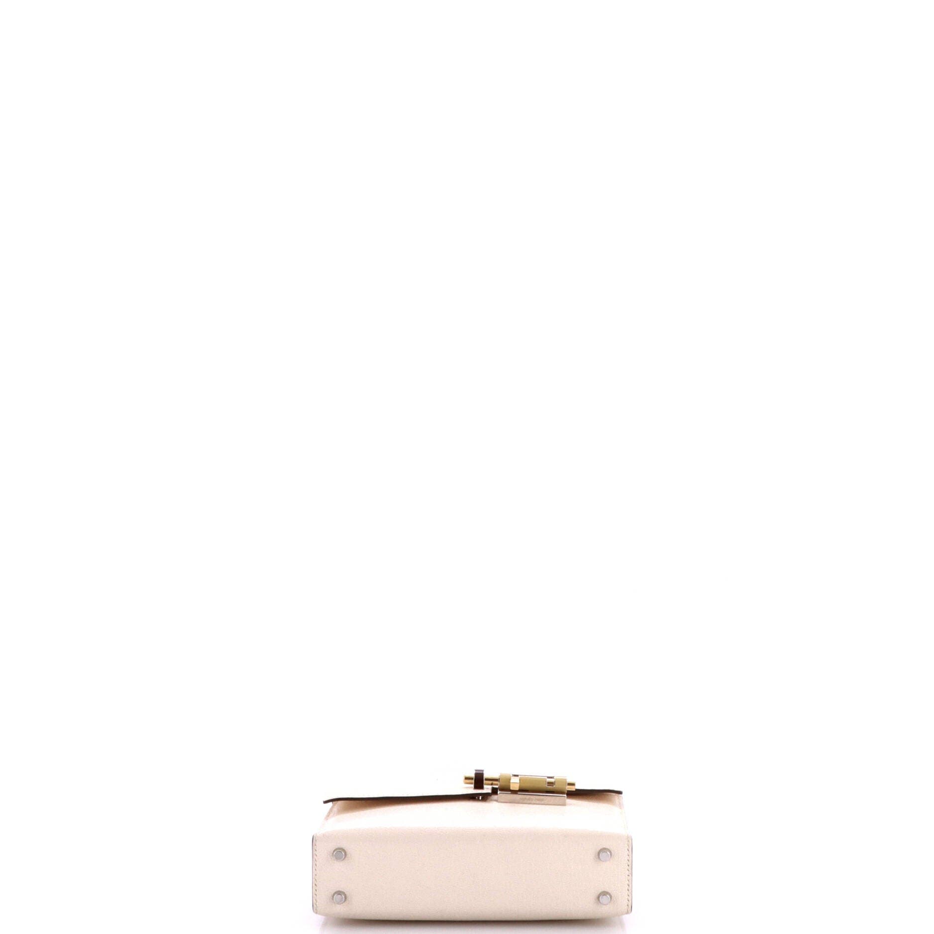 Verrou Chaine Bag Chevre Mysore Mini, Alternate, color, White