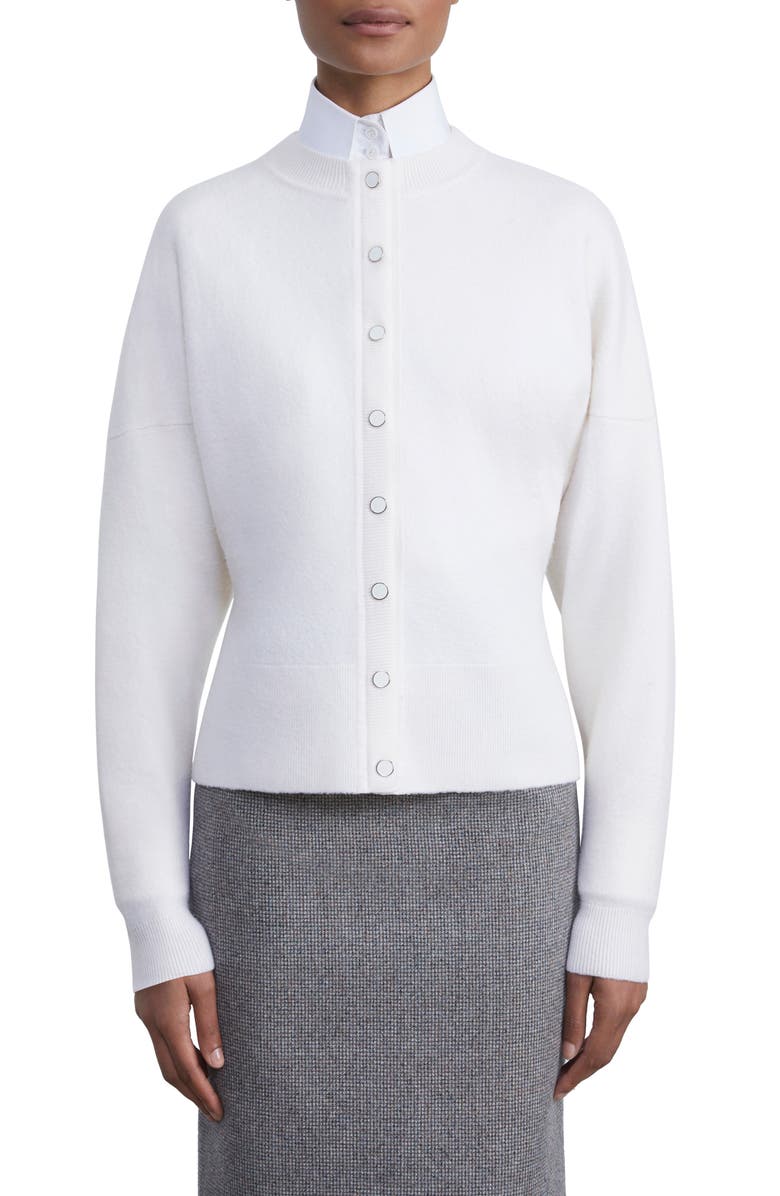 Lafayette 148 New York Snap Front Wool Cardigan, Main, color, 