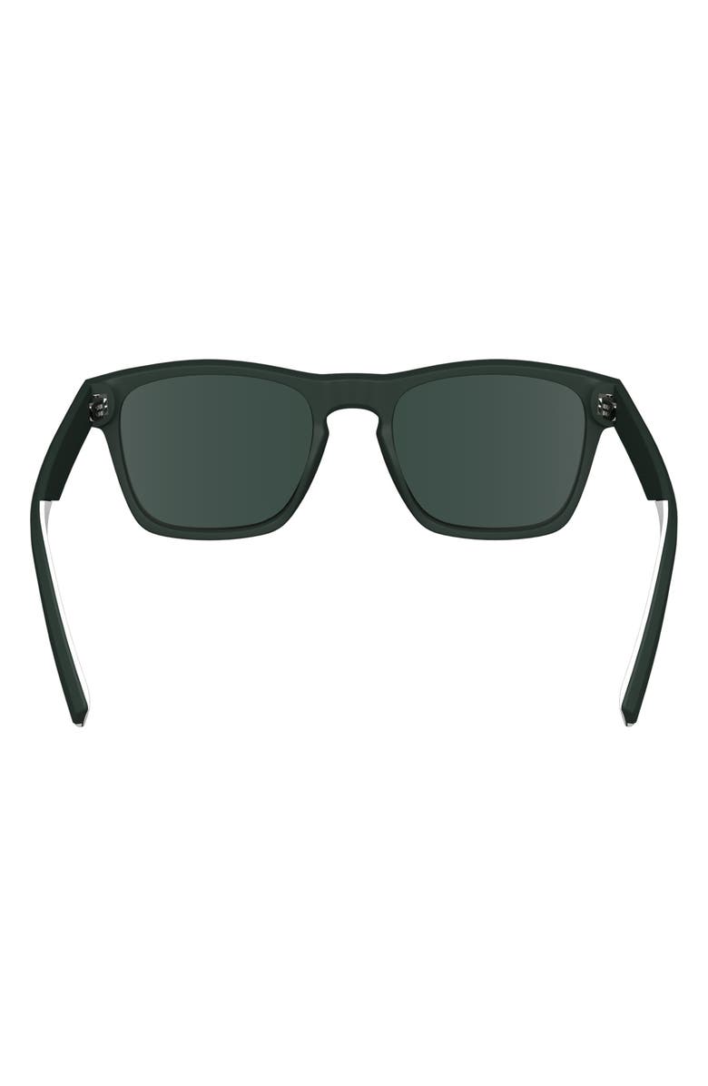 Lacoste 53mm Rectangular Sunglasses, Alternate, color, Matte Green