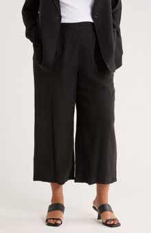 MAX STUDIO Brushed Twill Crop Wide Leg Pants