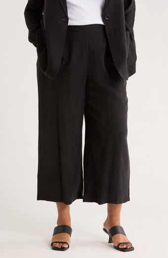 MAX STUDIO Brushed Twill Crop Wide Leg Pants