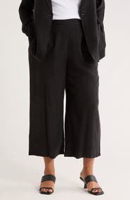 MAX STUDIO Brushed Twill Crop Wide Leg Pants