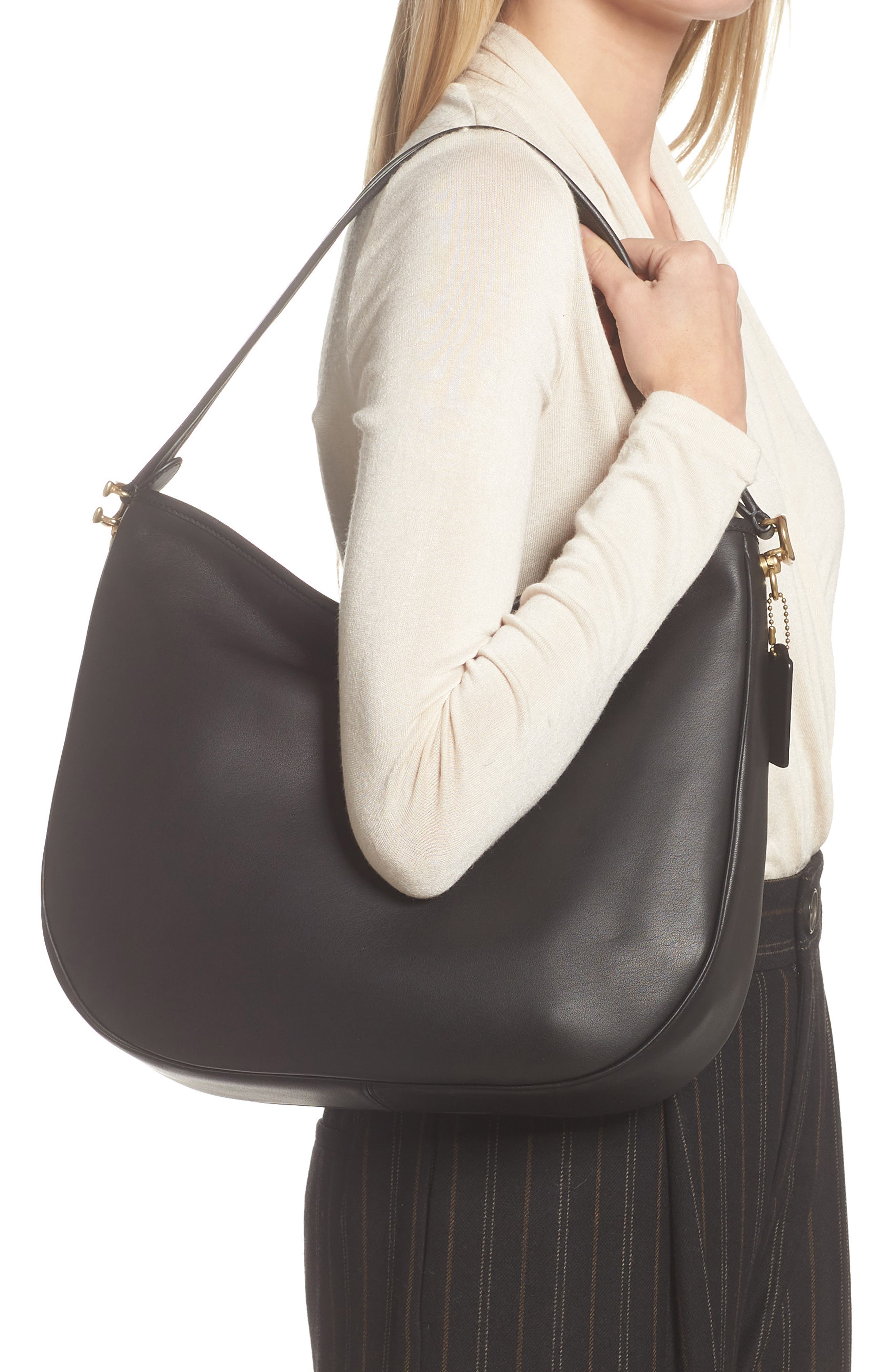 COACH Soft Tabby Leather Hobo Bag, Alternate, color, 