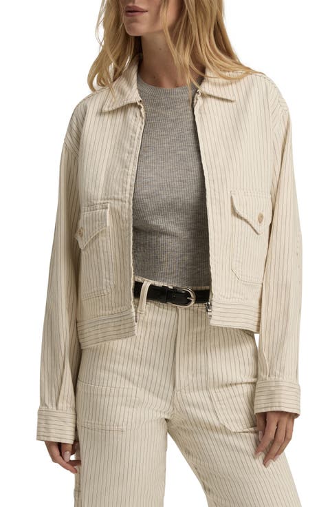 The Robert Pinstripe Stretch Cotton Trucker Jacket