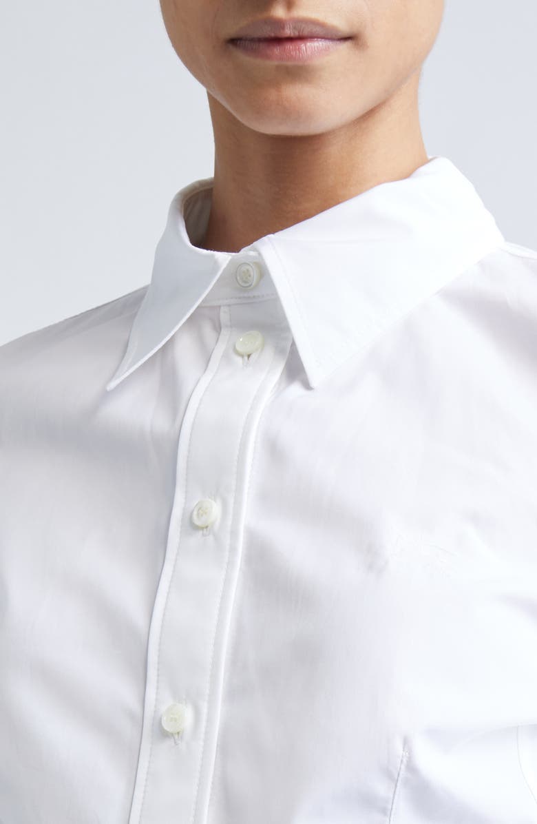 Burberry Eliza Fitted Button-Up Shirt, Alternate, color, Optic White