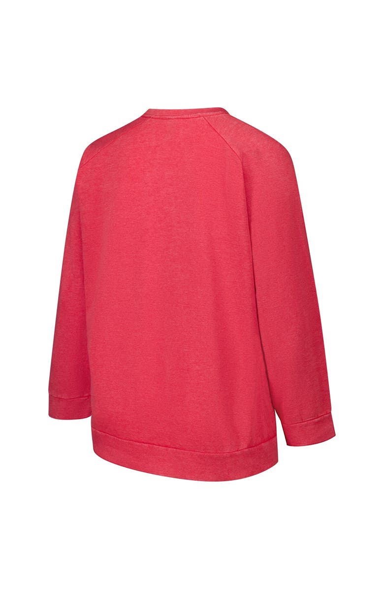 PROFILE Women's Fanatics  Red San Francisco 49ers Acid Wash Raglan Pullover Sweatshirt, Alternate, color, Red