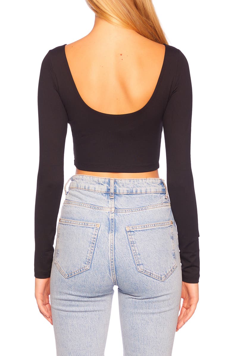 Susana Monaco Scoop Back Crop Top, Alternate, color, Black