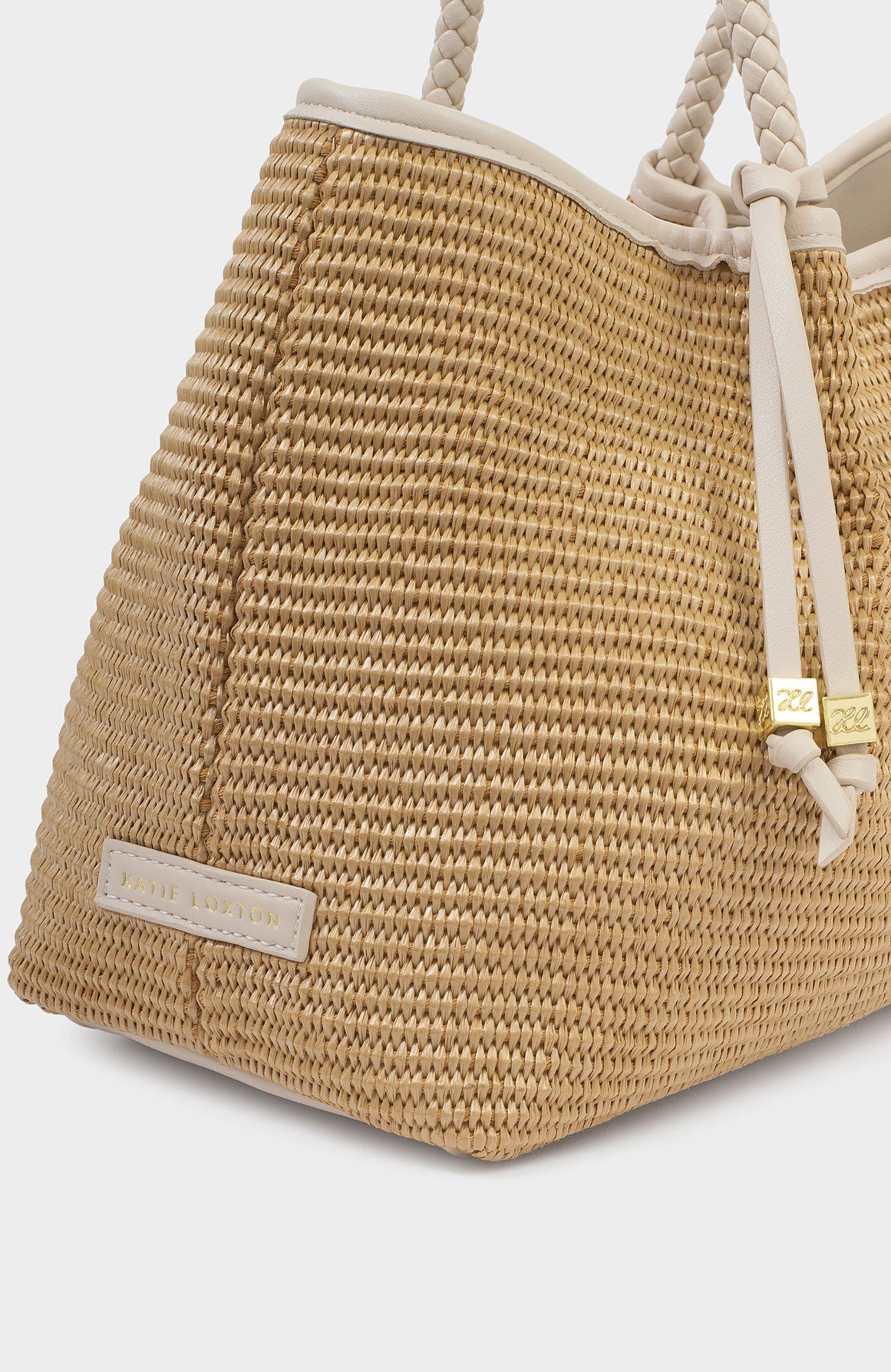 Katie Loxton Nova Raffia Small Shoulder Tote, Alternate, color, Oyster
