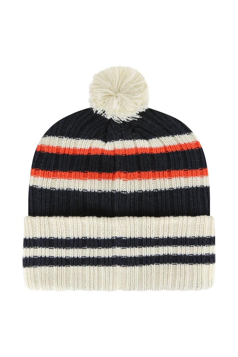 Men's '47  Navy/Cream Chicago Bears Legacy No Huddle Cuffed Knit Hat with Pom, Alternate, color, Navy