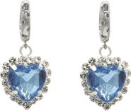 Velvet Luna Silver Earrings With Heart Pendant