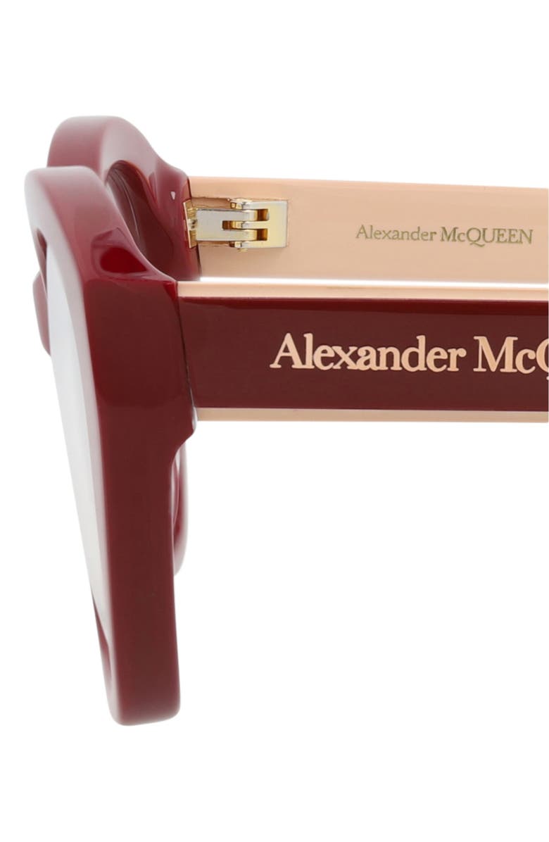 McQueen 52mm Cat Eye Optical Glasses, Alternate, color, Red Red Transparent