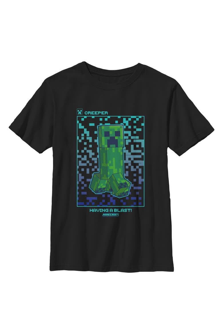 Boy's Minecraft Creeper Having a Blast  Graphic T-Shirt, Main, color, Black