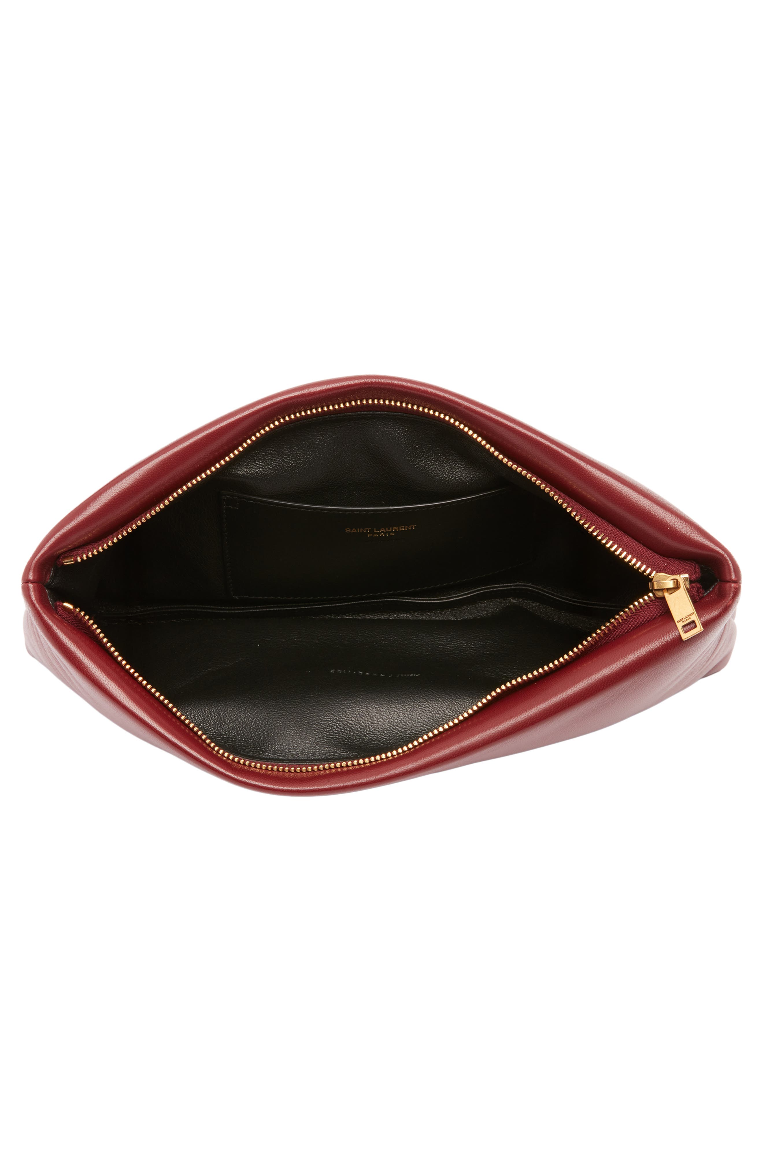 Saint Laurent Calypso Long Leather Pouch Clutch, Alternate, color, 