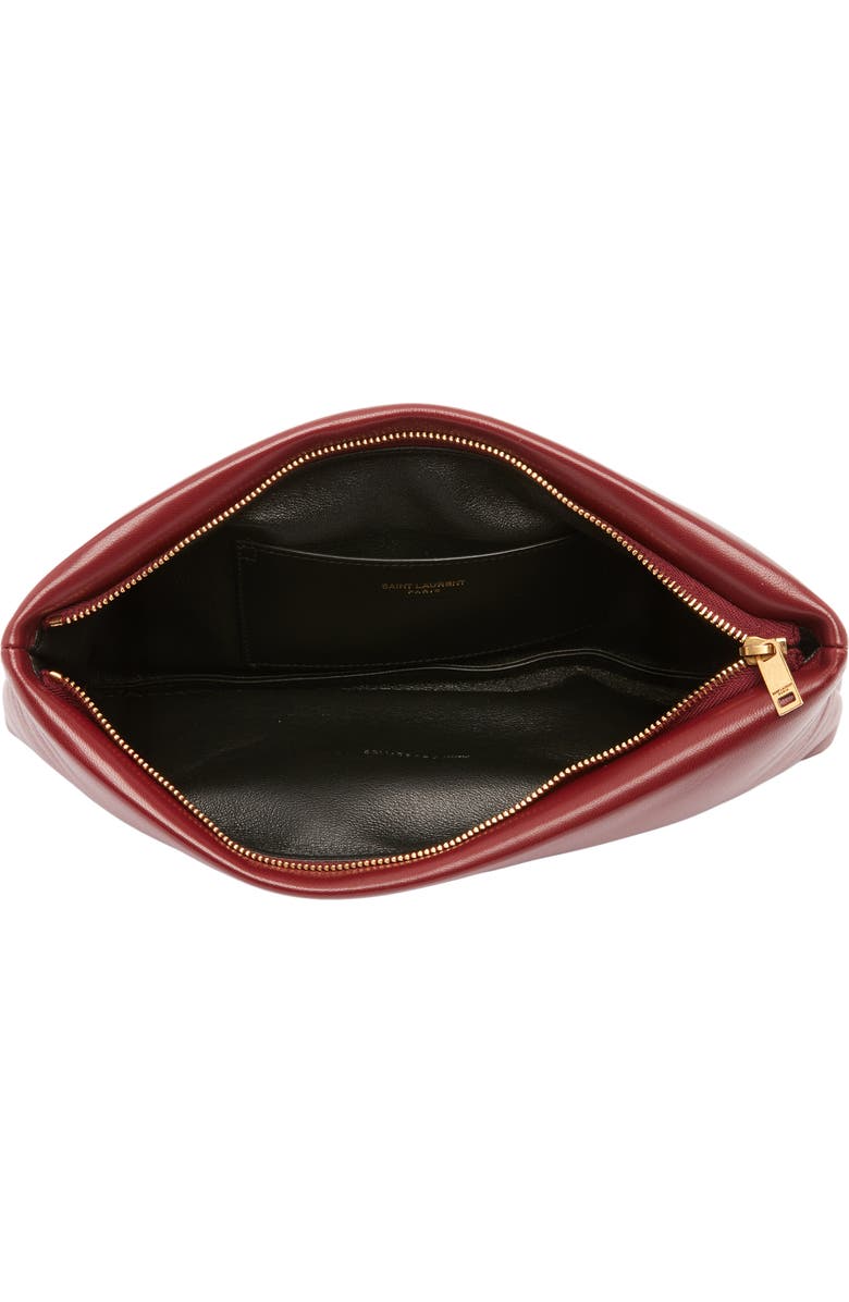 Saint Laurent Calypso Long Leather Pouch Clutch, Alternate, color,