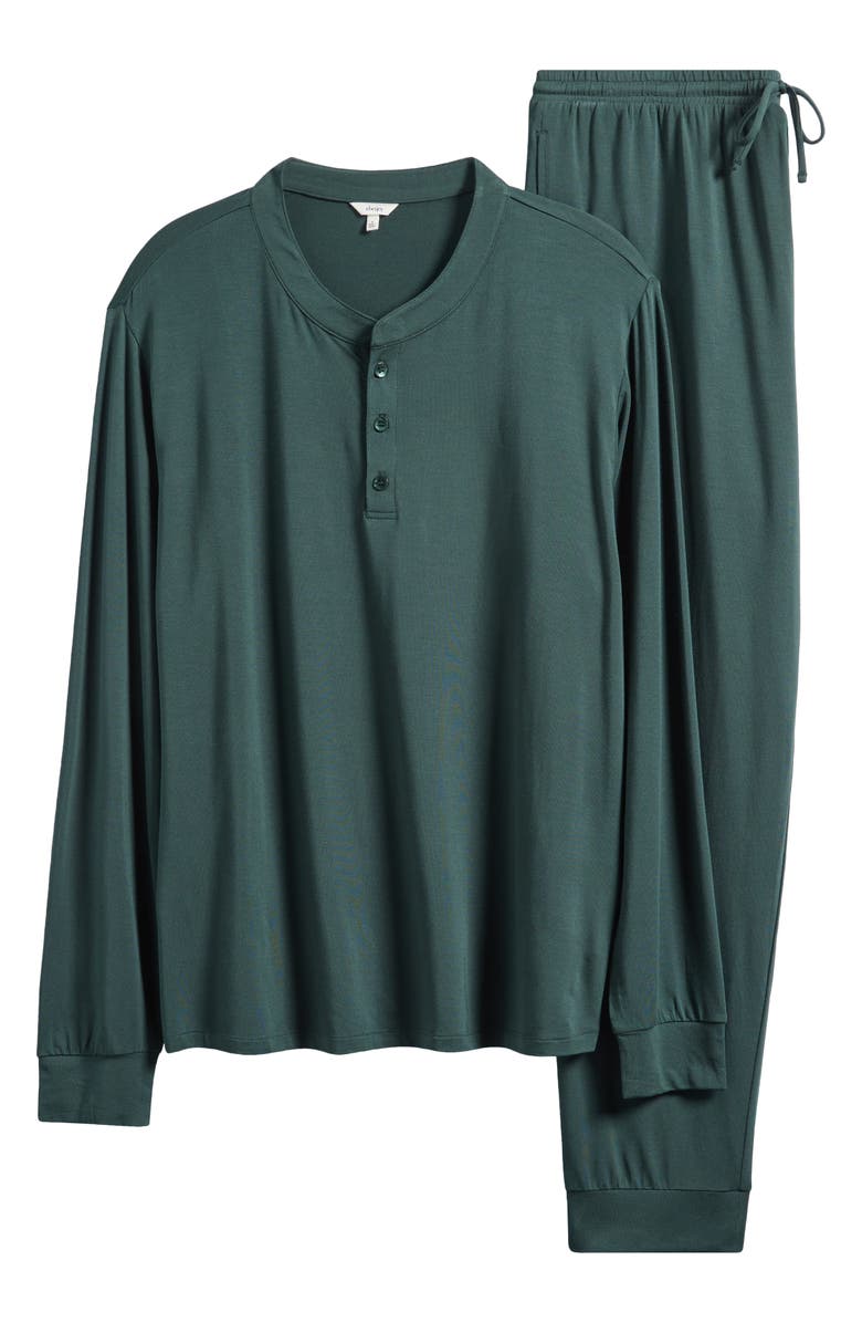 Eberjey Henry Stretch Tencel<sup>®</sup> Modal Long Pajamas, Alternate, color, Pine