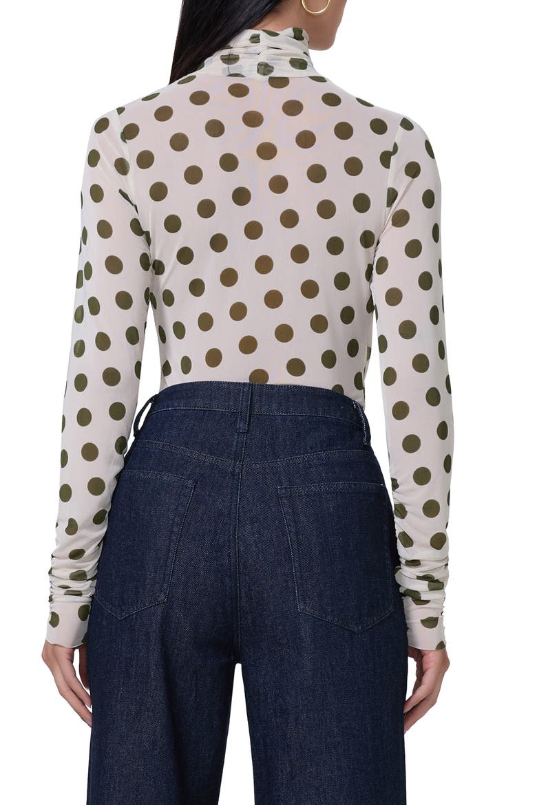 Martine Mesh Turtleneck Top, Alternate, color, BIRCH DOT