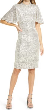 Eliza J Sequin Short Sleeve Shift Dress