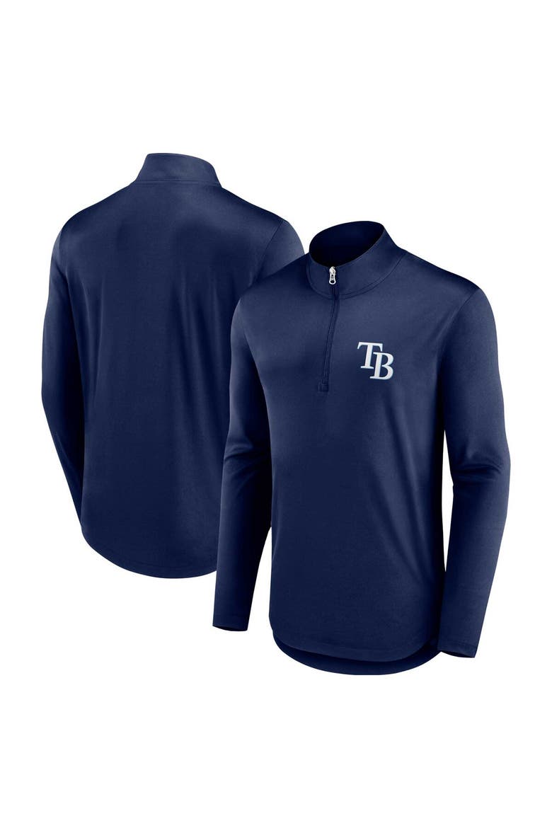 Men's Fanatics Branded Navy Tampa Bay Rays Quarterback Quarter-Zip Top, Main, color, Navy