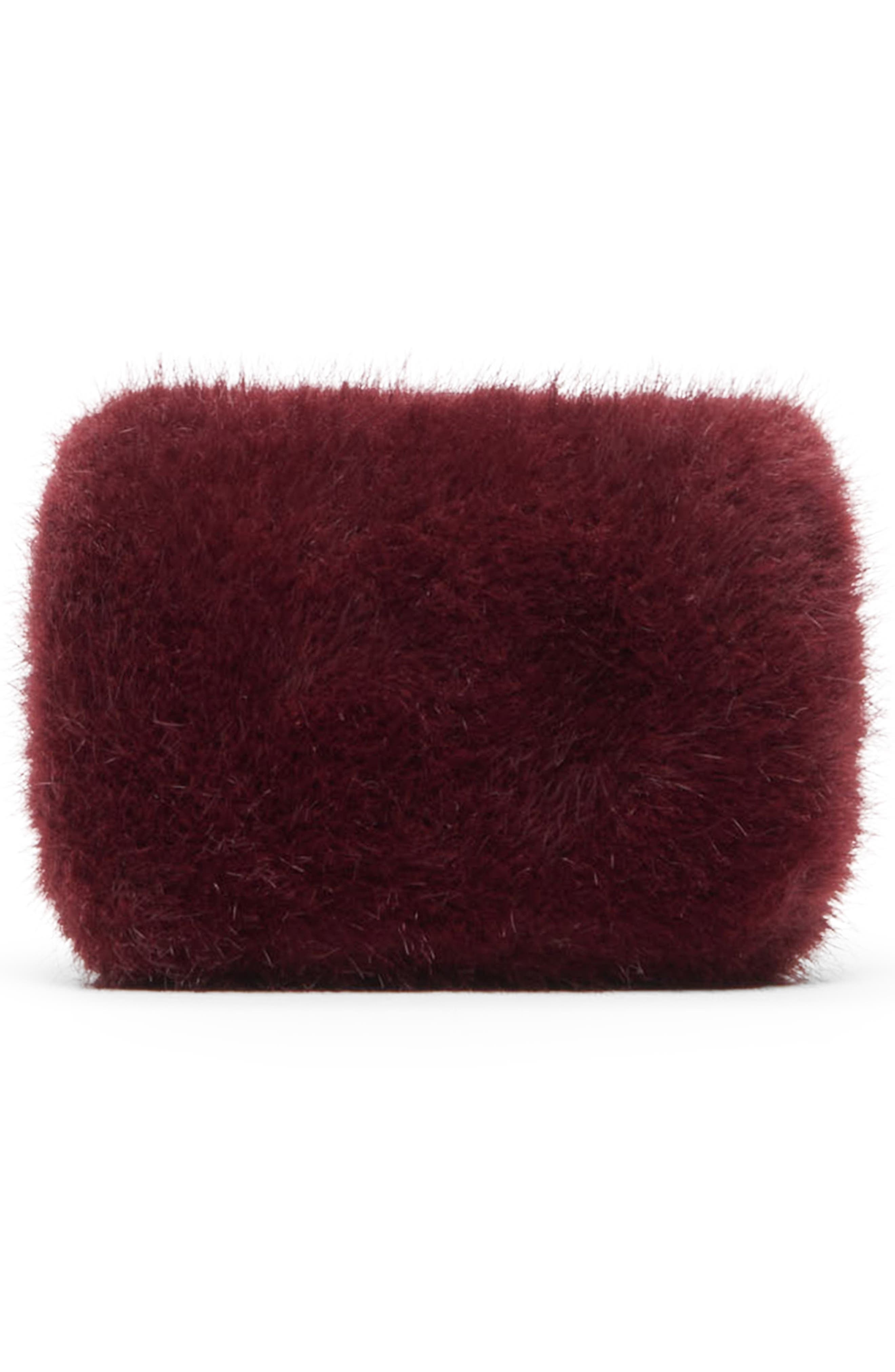 Brindi Faux Fur Crossbody Bag, Alternate, color, BURGUNDY
