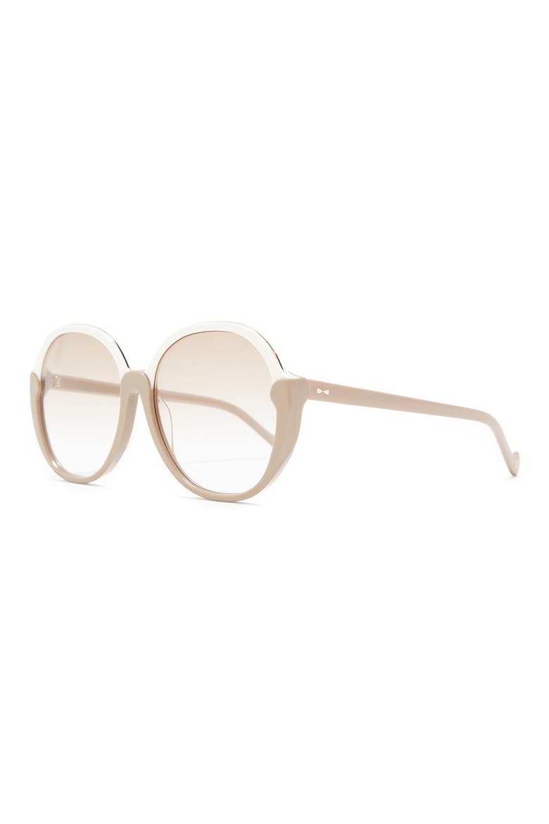 59mm Joliette Round Sunglasses, Alternate, color, PUTTY / LIGHT BROWN GRAD