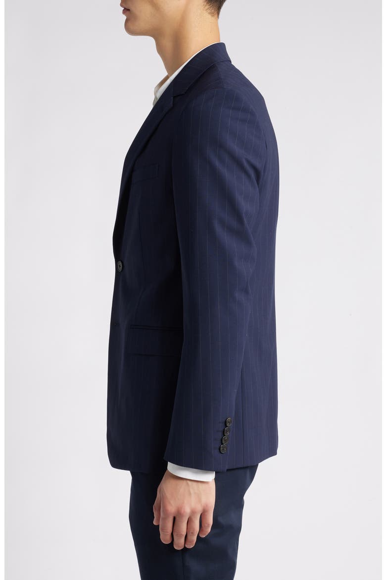 Chambers Pinstripe Wool Blend Blazer, Alternate, color, NAVY - G0F