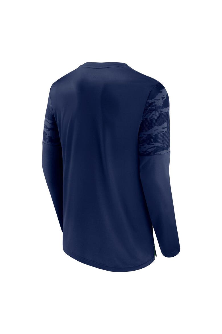 Men's Fanatics Branded College Navy/Neon Green Seattle Seahawks Square Off Long Sleeve T-Shirt, Alternate, color, Navy