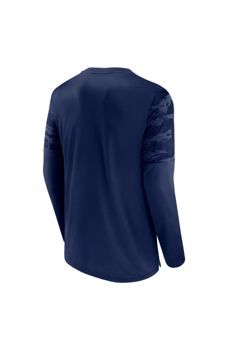 FANATICS Men's Fanatics Branded College Navy/Neon Green Seattle Seahawks Square Off Long Sleeve T-Shirt, Alternate, color,
