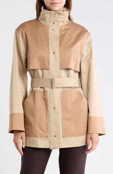 BOSS Cowala Belted Stretch Cotton Coat