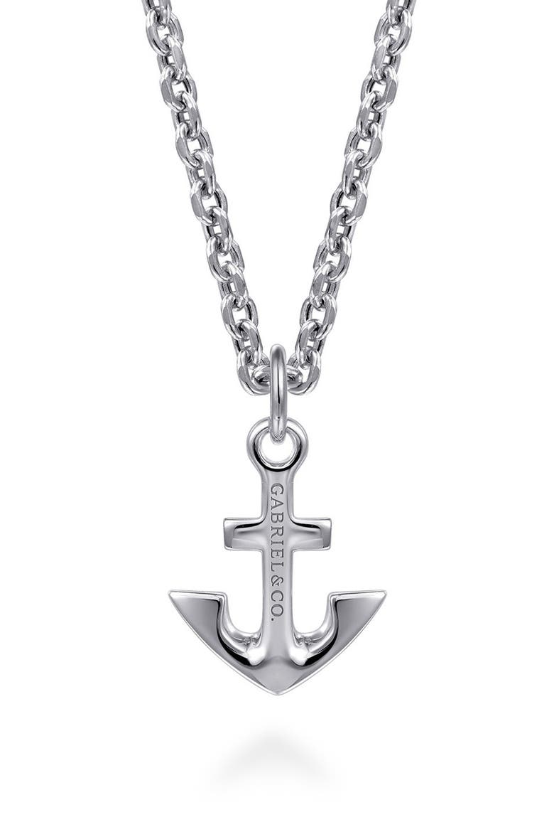 Modern Relics Anchor Pendant Necklace, Alternate, color, STERLING SILVER