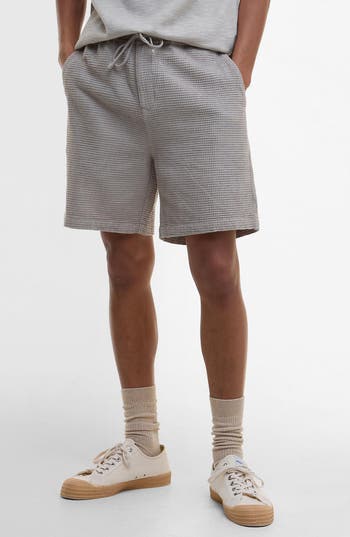 Barbour Sandwood Waffle Stitch Shorts In Gray