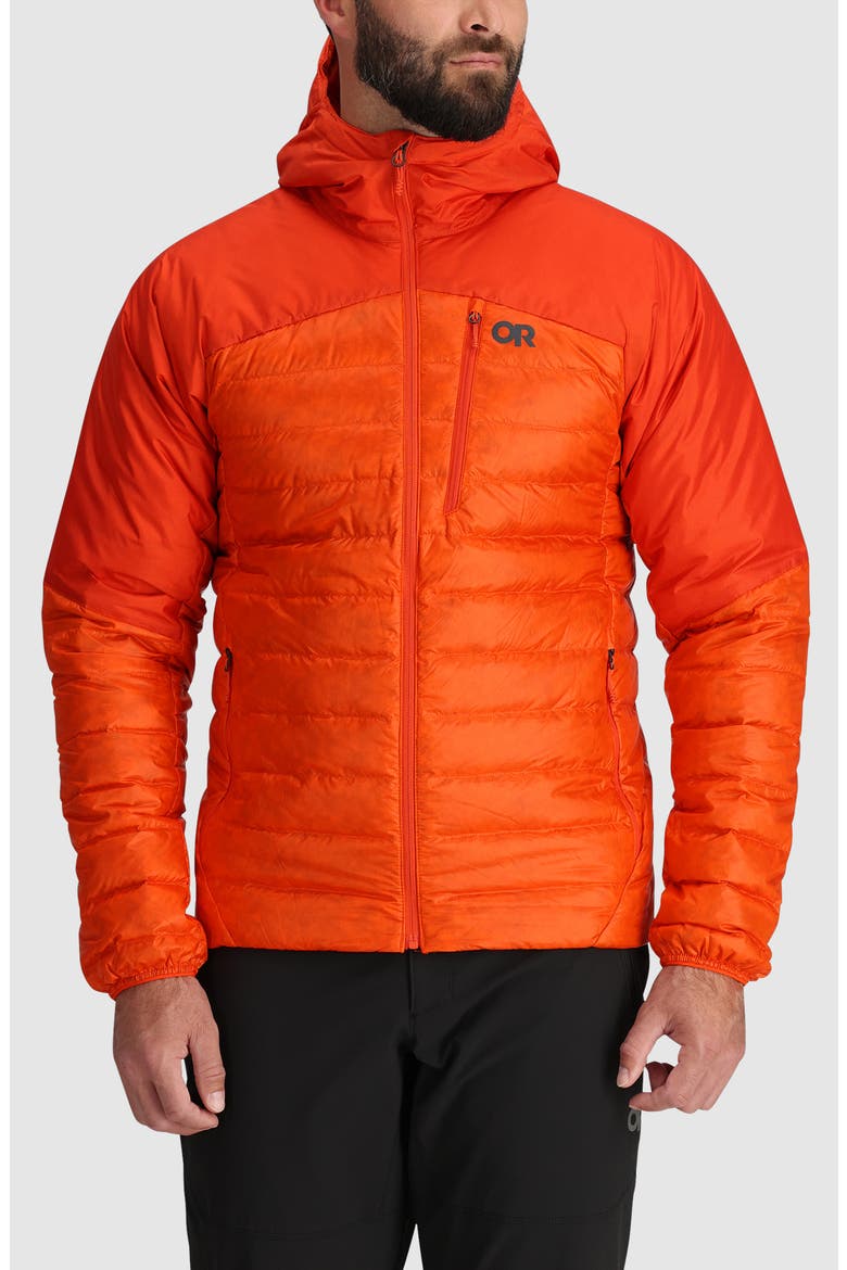 Helium Water Resistant Hooded 800 Fill Down Jacket, Main, color, SPICE
