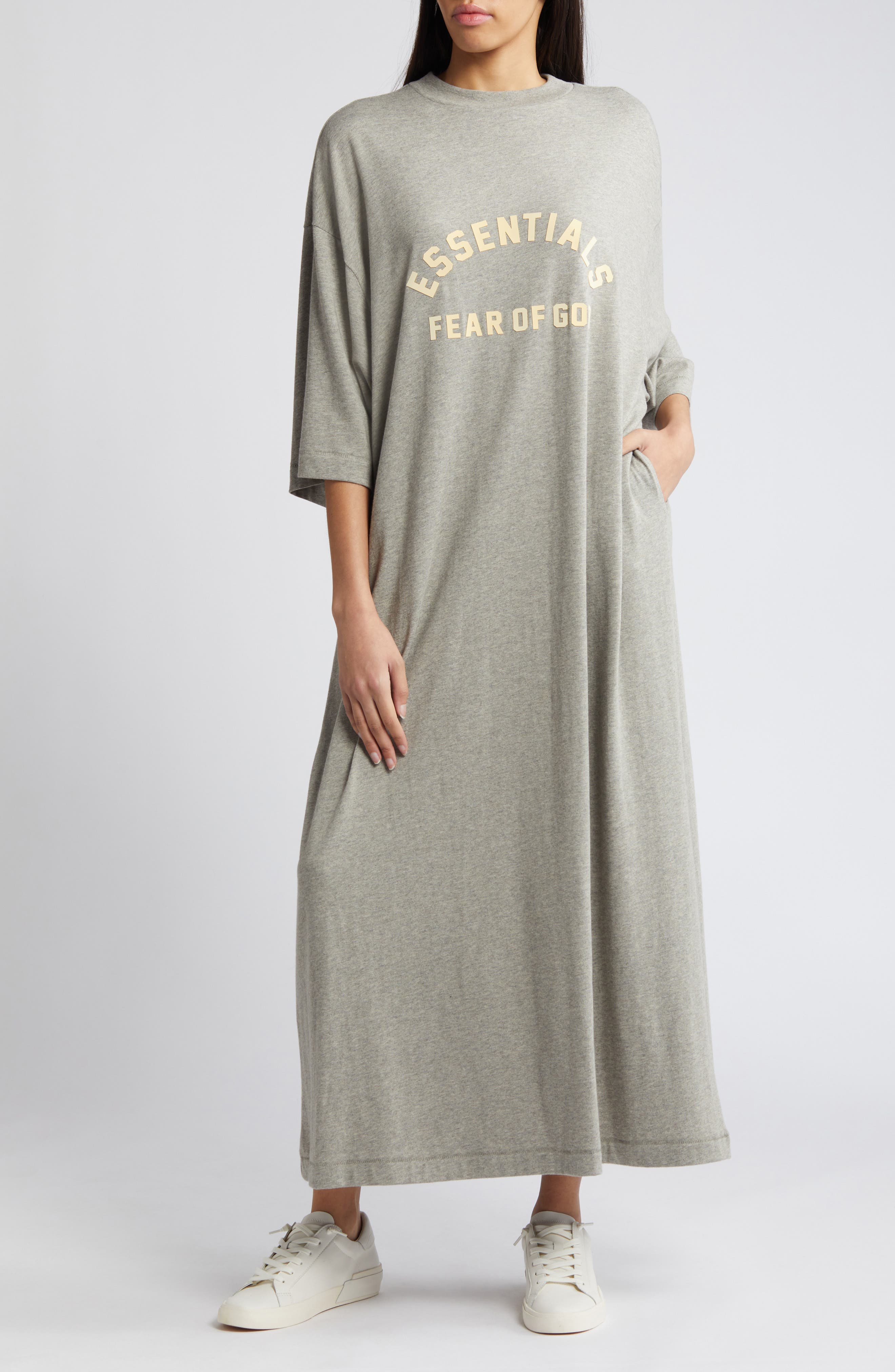 fear of god maxi dress Fear of God ESSENTIALS Women's Sleeveless T-Shirt Dress in Plum Fear Of God Essentials