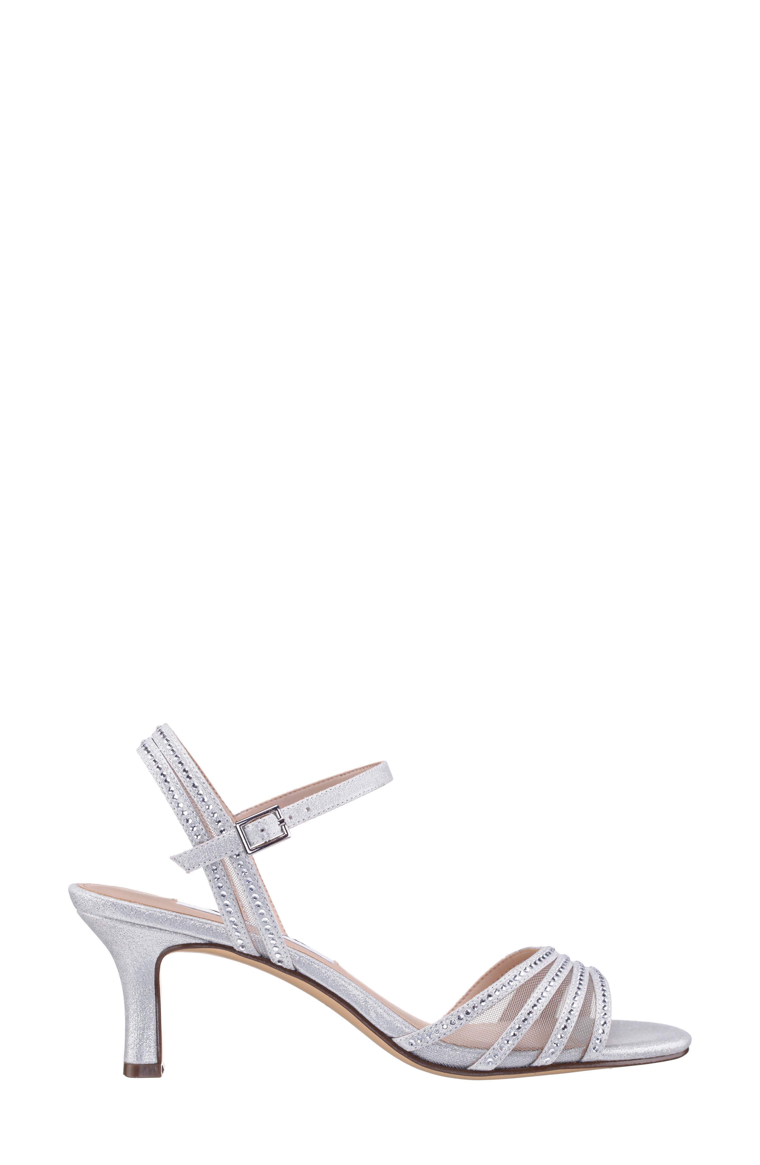 Nina Nathyn Crystal Embellished Sandal, Alternate, color, Silver