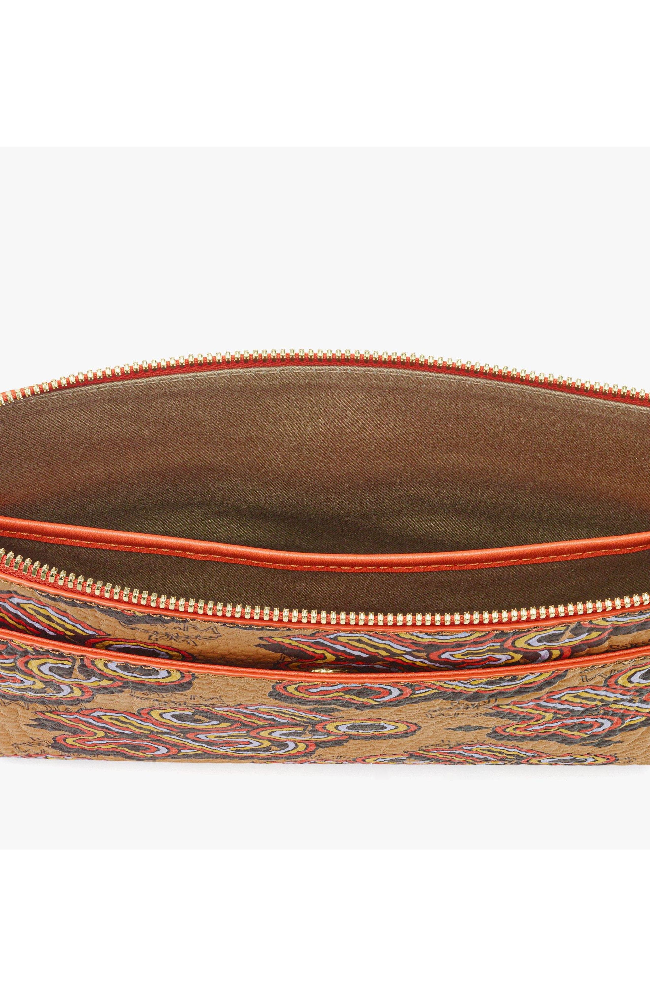 Aren Crossbody Pouch in Disco Visetos, Alternate, color, Cognac
