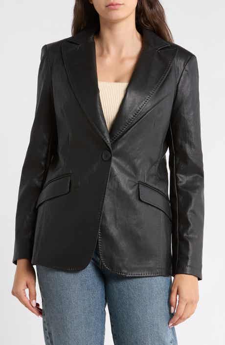 Faux Leather Blazer