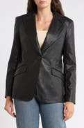 MAX STUDIO Faux Leather Blazer