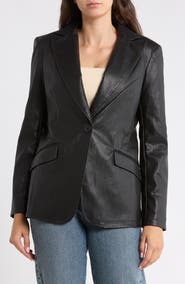 MAX STUDIO Faux Leather Blazer