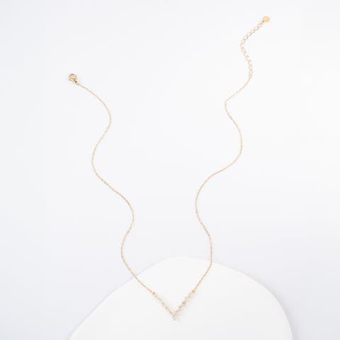 Brilliance V-bar Chevron Zircon Necklace