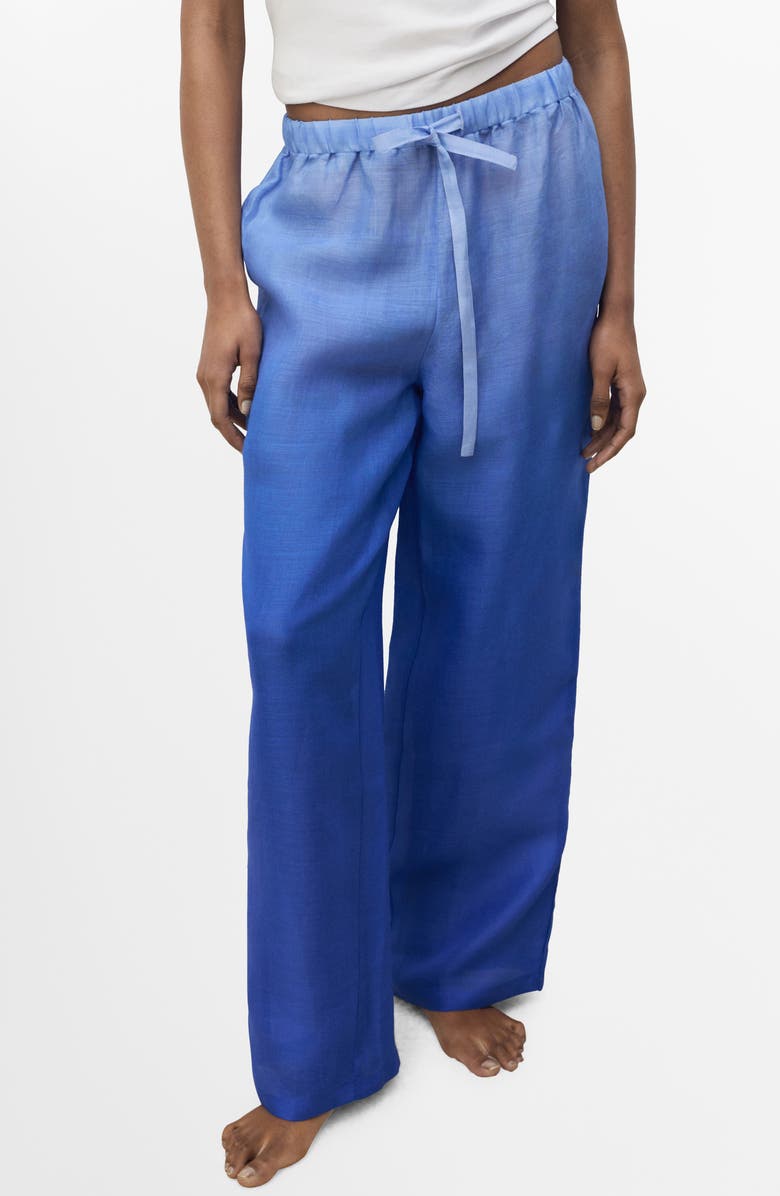 MANGO Gradient Wide Leg Pants, Main, color, Blue